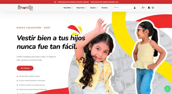 Amorette Kids website cover