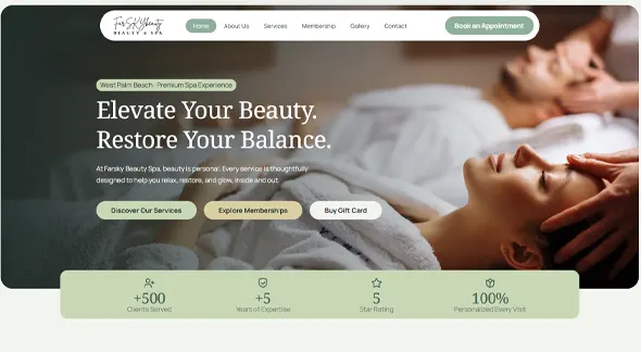 Farsky Beauty Spa website cover