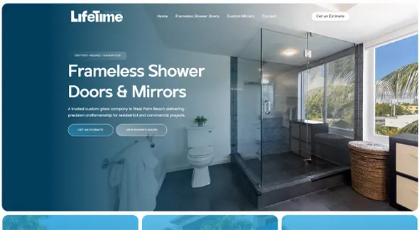 Lifetime Glass & Mirror website cover